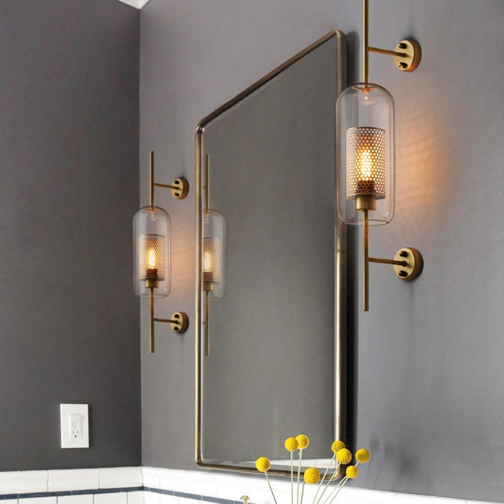 Chic Adjustable Glass Wall Light In Copper Finish 3