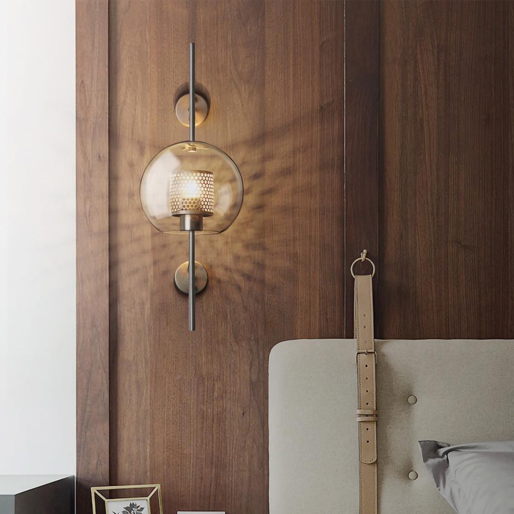 Chic Adjustable Glass Wall Light In Copper Finish 6