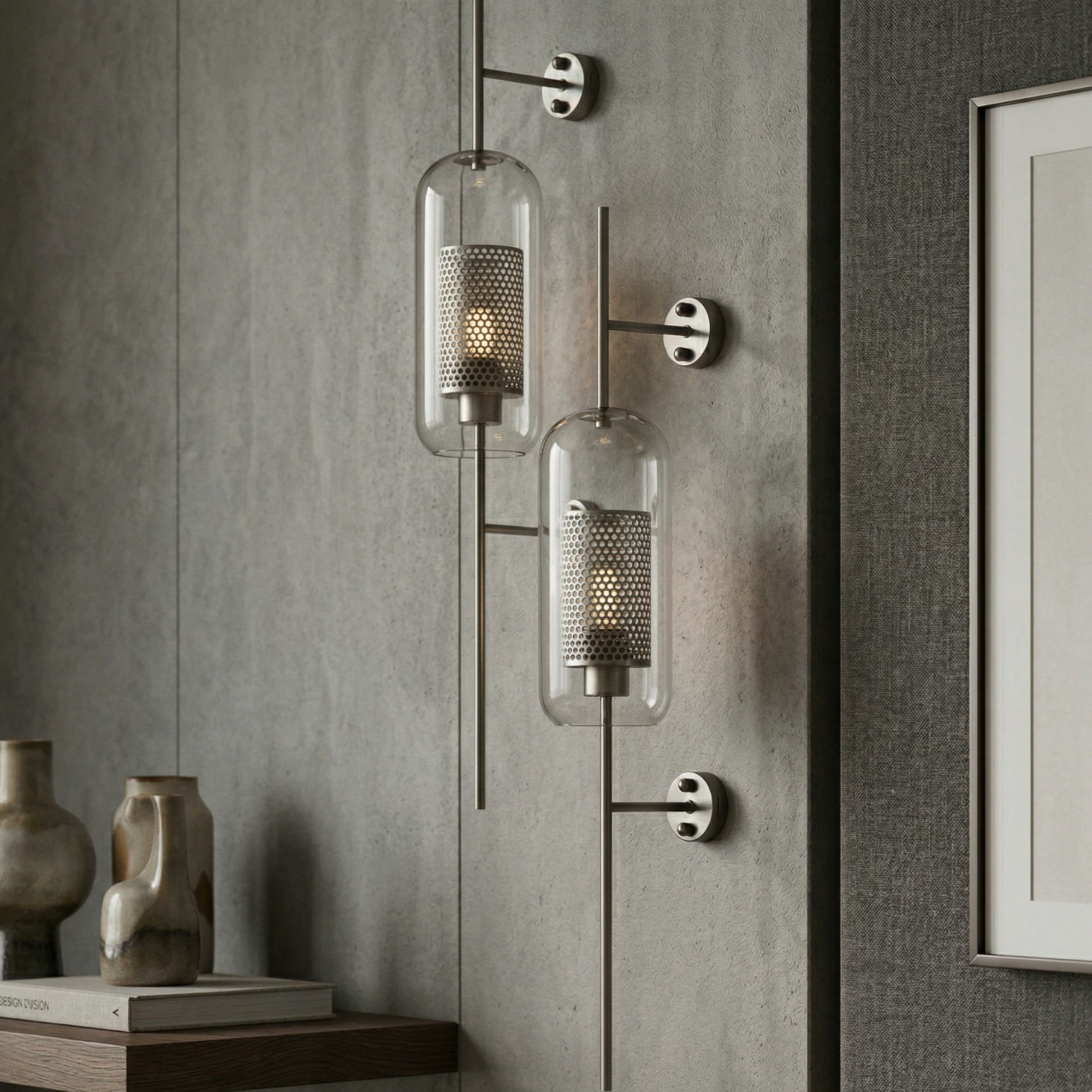 Chic Adjustable Glass Wall Light In Copper Finish 99