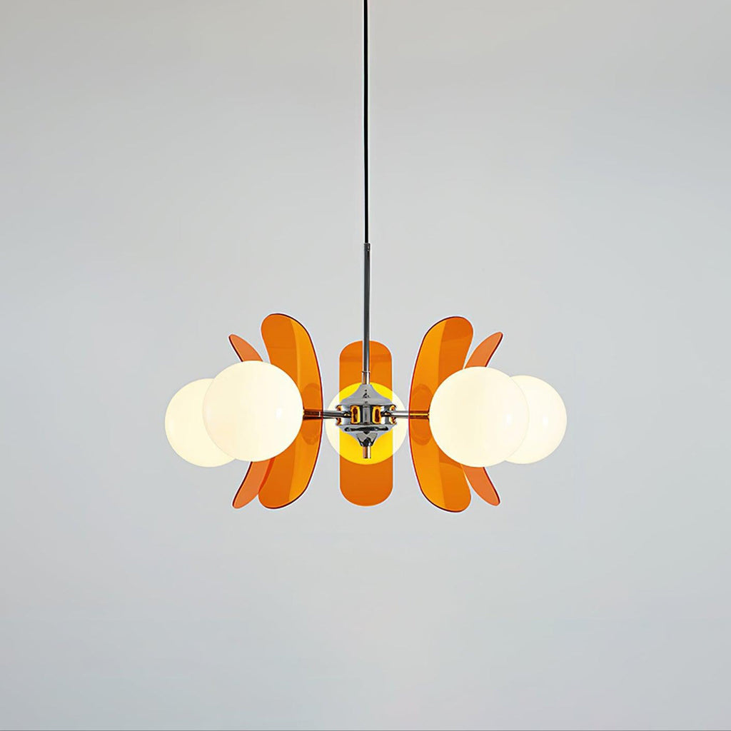 Chic Pendant Light Iron Glass Elegant Adjustable Height 13