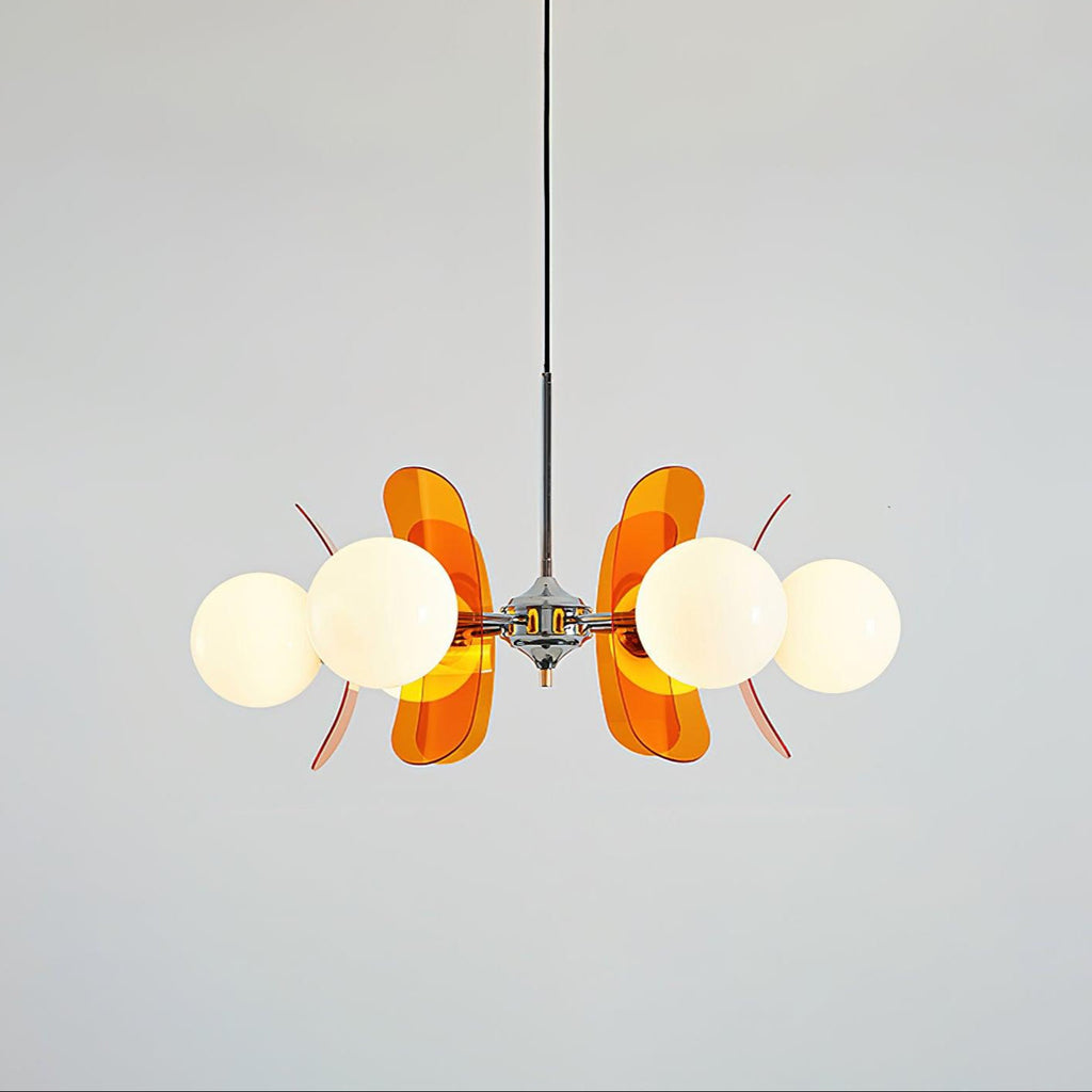 Chic Pendant Light Iron Glass Elegant Adjustable Height 9