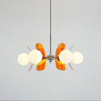 Chic Pendant Light Iron Glass Elegant Adjustable Height 9