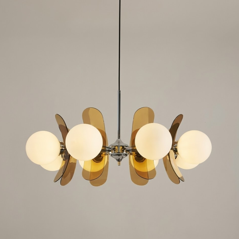 Chic Pendant Light Iron Glass Elegant Adjustable Height 96