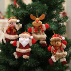 Christmas Ornaments Set with Santa Claus and Snowman – 4 Decorative Tree Decorations 0