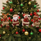 Christmas Ornaments Set with Santa Claus and Snowman – 4 Decorative Tree Decorations 3