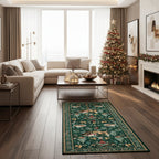 Christmas Runner Rug with Reindeer Pattern – 2ft x 6ft Hallway Runner for Indoor Decor 1
