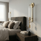 Classic Brass Ribbed Glass Wall Light With Inline Switch 99