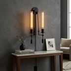 Classic Brass Ribbed Glass Wall Light With Inline Switch 997