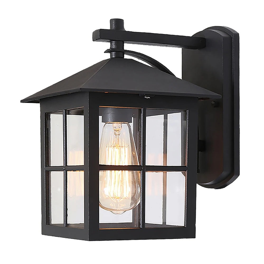 Classic Outdoor Wall Lamp – Durable Aluminum and Glass, Black Bronze Finish 2