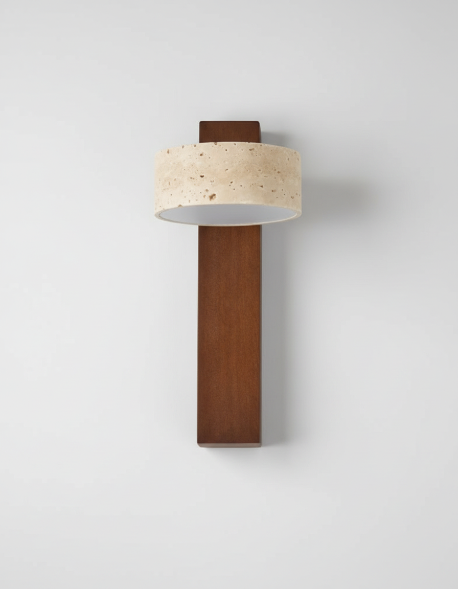 Classic Travertine Wall Lamp – Elegant Wall Sconce Lighting with Warm Glow 0