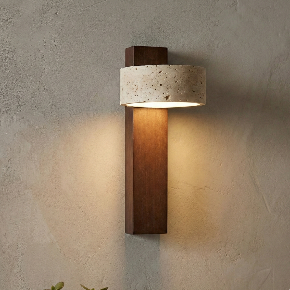 Classic Travertine Wall Lamp – Elegant Wall Sconce Lighting with Warm Glow 6