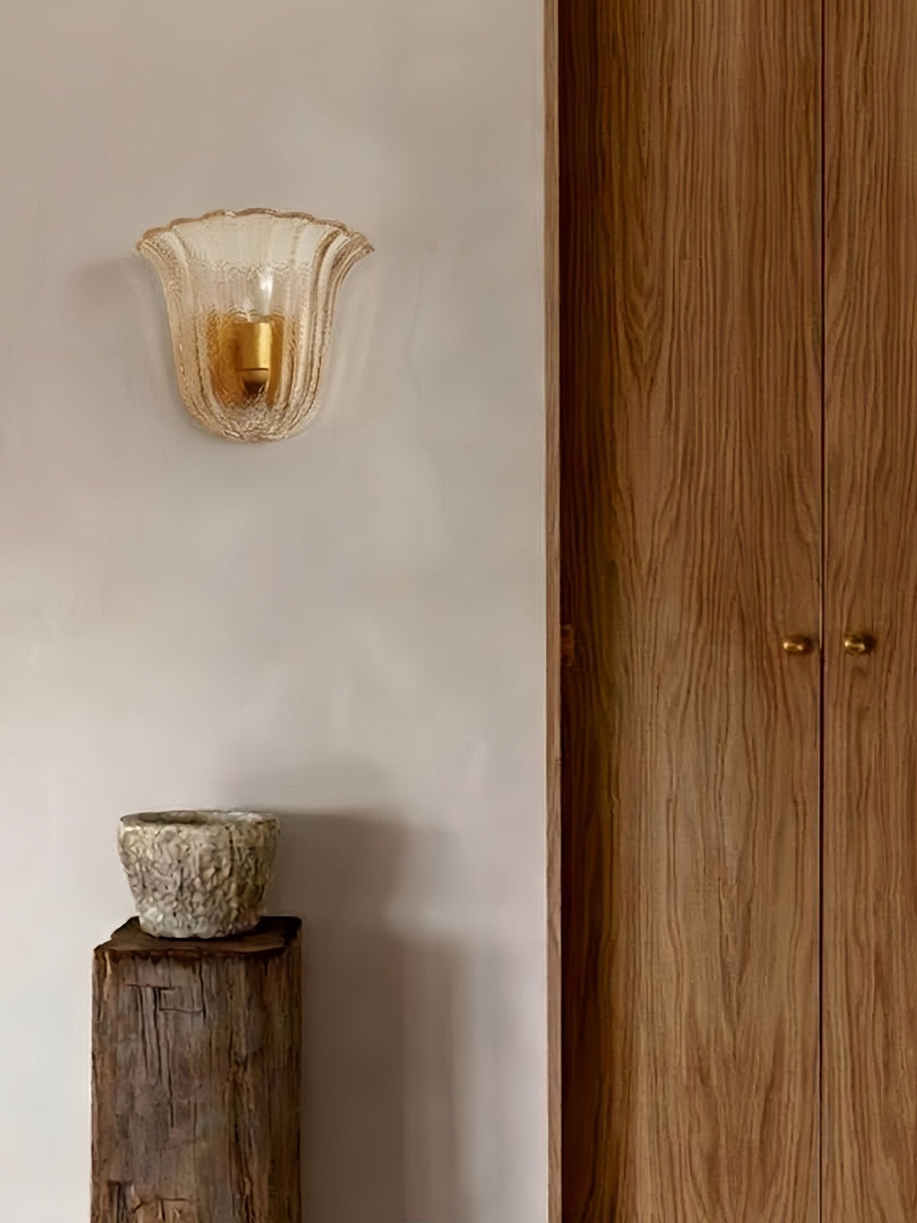 Clear Fluted Glass Wall Sconce Ribbed Cylinder Shade Metal Accent Modern Hallway Living Room Home Decor - Stack & Clear 5