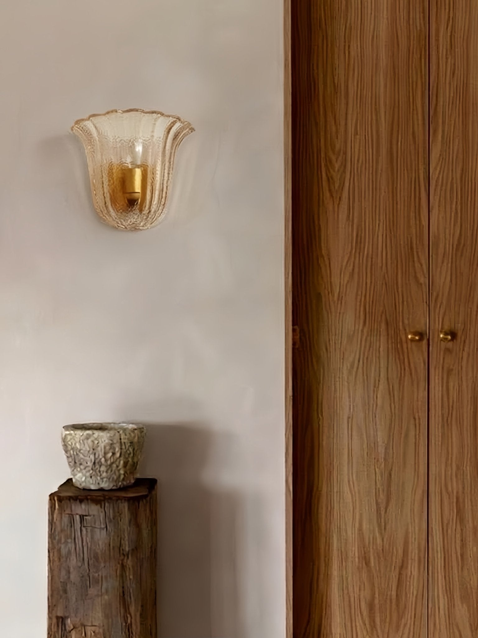 Clear Fluted Glass Wall Sconce Ribbed Cylinder Shade Metal Accent Modern Hallway Living Room Home Decor - Stack & Clear 5