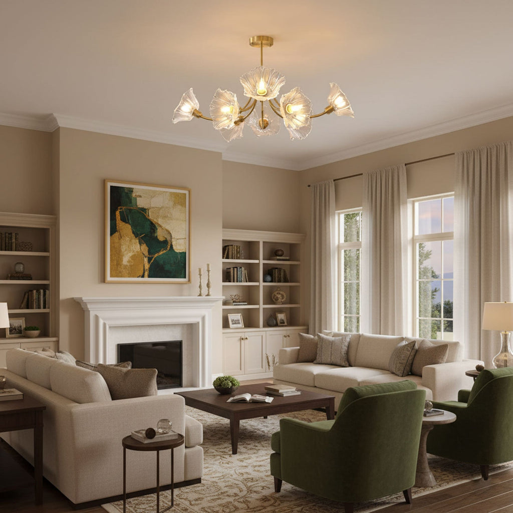 Coastal Chandelier Light Brass Finish Elegant Modern Design 5