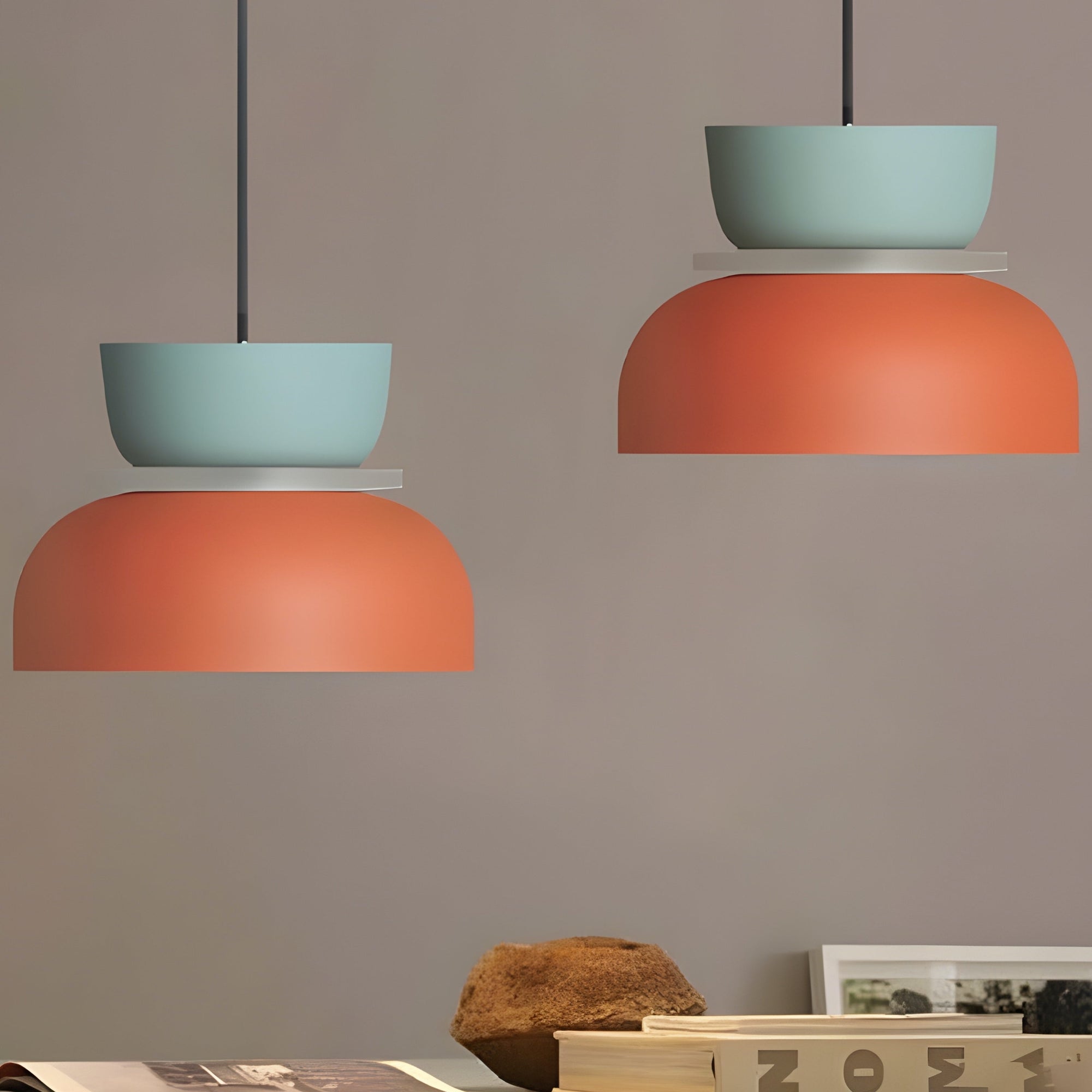 Colorful Bowl Shade Pendant Light – Modern Multi-Color Ceiling Light Fixture for Kitchen and Living Room 7