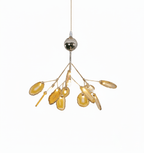 Colorful Chandelier Metal Adjustable Height Agate Accents 11