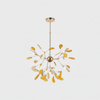Colorful Chandelier Metal Adjustable Height Agate Accents 13