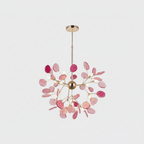 Colorful Chandelier Metal Adjustable Height Agate Accents 15