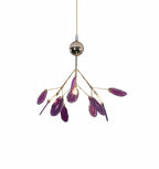 Colorful Chandelier Metal Adjustable Height Agate Accents 16