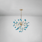 Colorful Chandelier Metal Adjustable Height Agate Accents 17