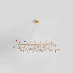Colorful Chandelier Metal Adjustable Height Agate Accents 18