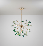 Colorful Chandelier Metal Adjustable Height Agate Accents 19