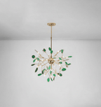 Colorful Chandelier Metal Adjustable Height Agate Accents 21