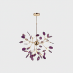 Colorful Chandelier Metal Adjustable Height Agate Accents 22