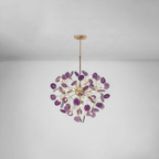 Colorful Chandelier Metal Adjustable Height Agate Accents 23
