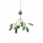 Colorful Chandelier Metal Adjustable Height Agate Accents 24