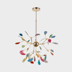 Colorful Chandelier Metal Adjustable Height Agate Accents 25