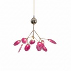 Colorful Chandelier Metal Adjustable Height Agate Accents 26