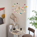 Colorful Chandelier Metal Adjustable Height Agate Accents 3