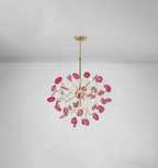 Colorful Chandelier Metal Adjustable Height Agate Accents 9
