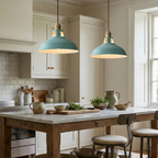Colorful Industrial Pendant Light – 1-Light Metal Barn Shade for Kitchen and Café, Adjustable Height Hanging Light in Various Colors 10