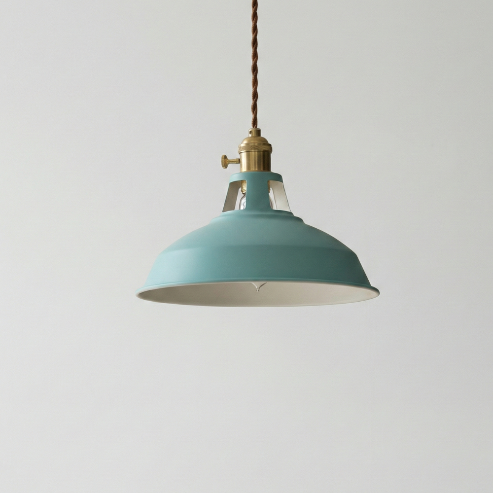 Colorful Industrial Pendant Light – 1-Light Metal Barn Shade for Kitchen and Café, Adjustable Height Hanging Light in Various Colors 11