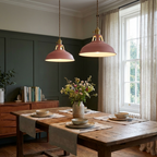 Colorful Industrial Pendant Light – 1-Light Metal Barn Shade for Kitchen and Café, Adjustable Height Hanging Light in Various Colors 13