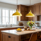 Colorful Industrial Pendant Light – 1-Light Metal Barn Shade for Kitchen and Café, Adjustable Height Hanging Light in Various Colors 14
