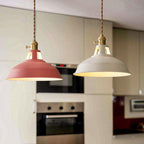 Colorful Industrial Pendant Light – 1-Light Metal Barn Shade for Kitchen and Café, Adjustable Height Hanging Light in Various Colors 3