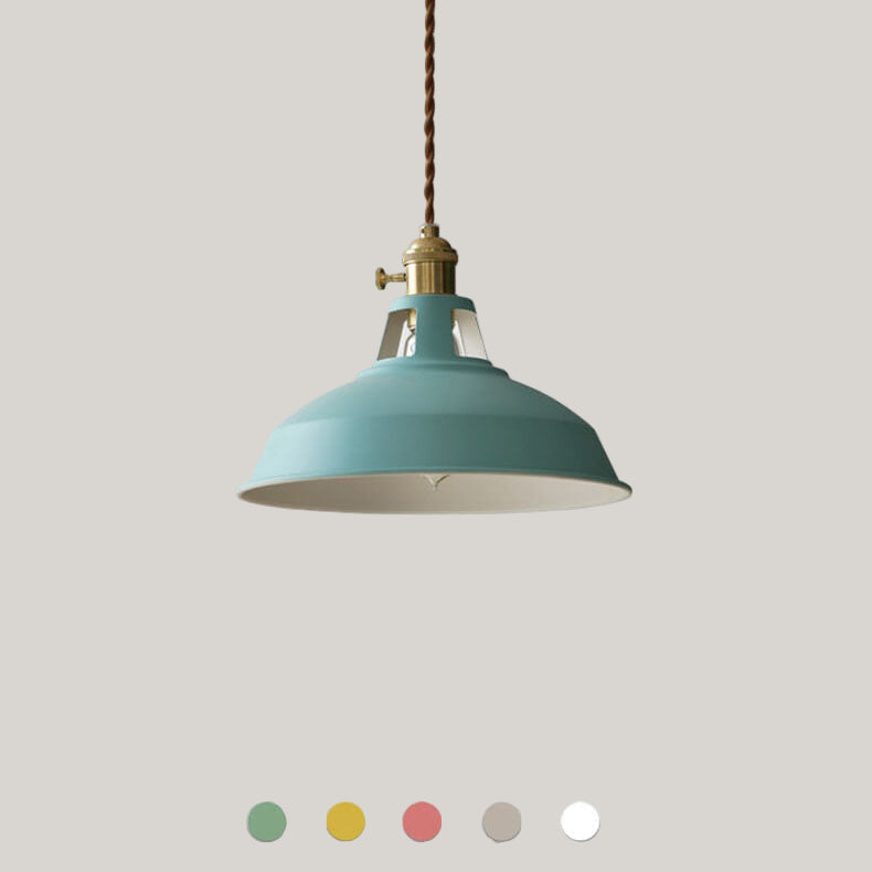 Colorful Industrial Pendant Light – 1-Light Metal Barn Shade for Kitchen and Café, Adjustable Height Hanging Light in Various Colors 7