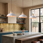 Colorful Industrial Pendant Light – 1-Light Metal Barn Shade for Kitchen and Café, Adjustable Height Hanging Light in Various Colors 85