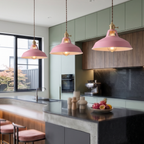 Colorful Industrial Pendant Light – 1-Light Metal Barn Shade for Kitchen and Café, Adjustable Height Hanging Light in Various Colors 88