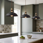 Colorful Industrial Pendant Light – 1-Light Metal Barn Shade for Kitchen and Café, Adjustable Height Hanging Light in Various Colors 94