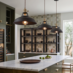 Colorful Industrial Pendant Light – 1-Light Metal Barn Shade for Kitchen and Café, Adjustable Height Hanging Light in Various Colors 95