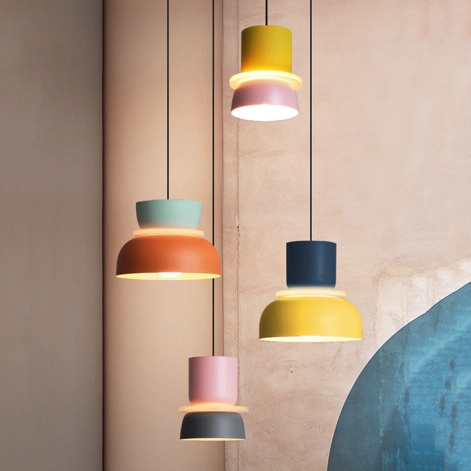 Colorful LED Pendant Light – Modern Macaron Hanging Light for Living Room and Bedroom 1