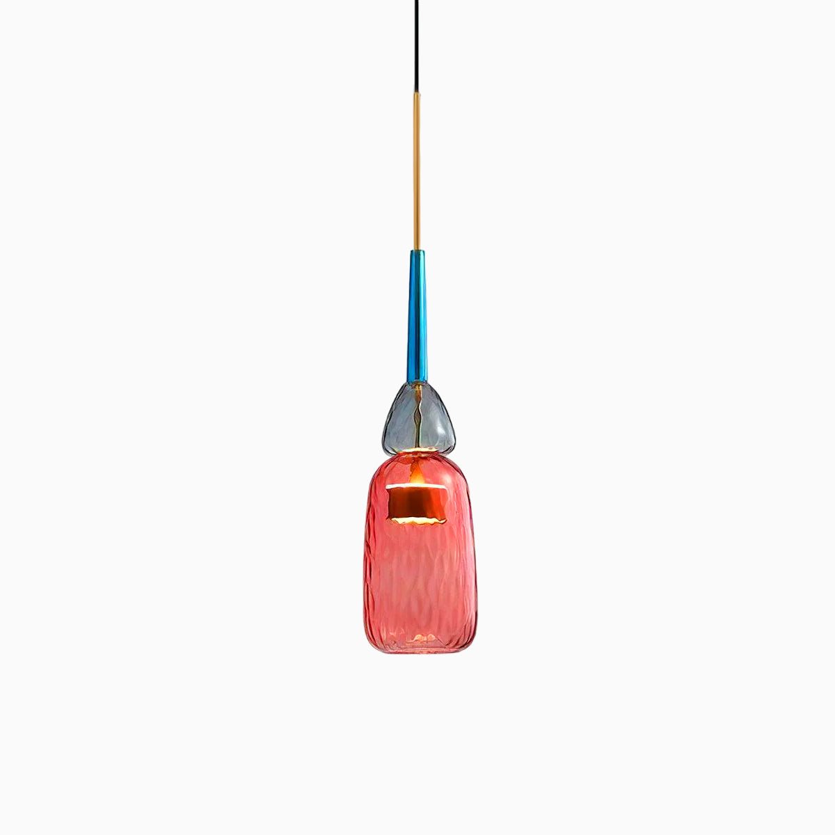 Colorful Pendant Light Stained Glass Adjustable Height Unique 17