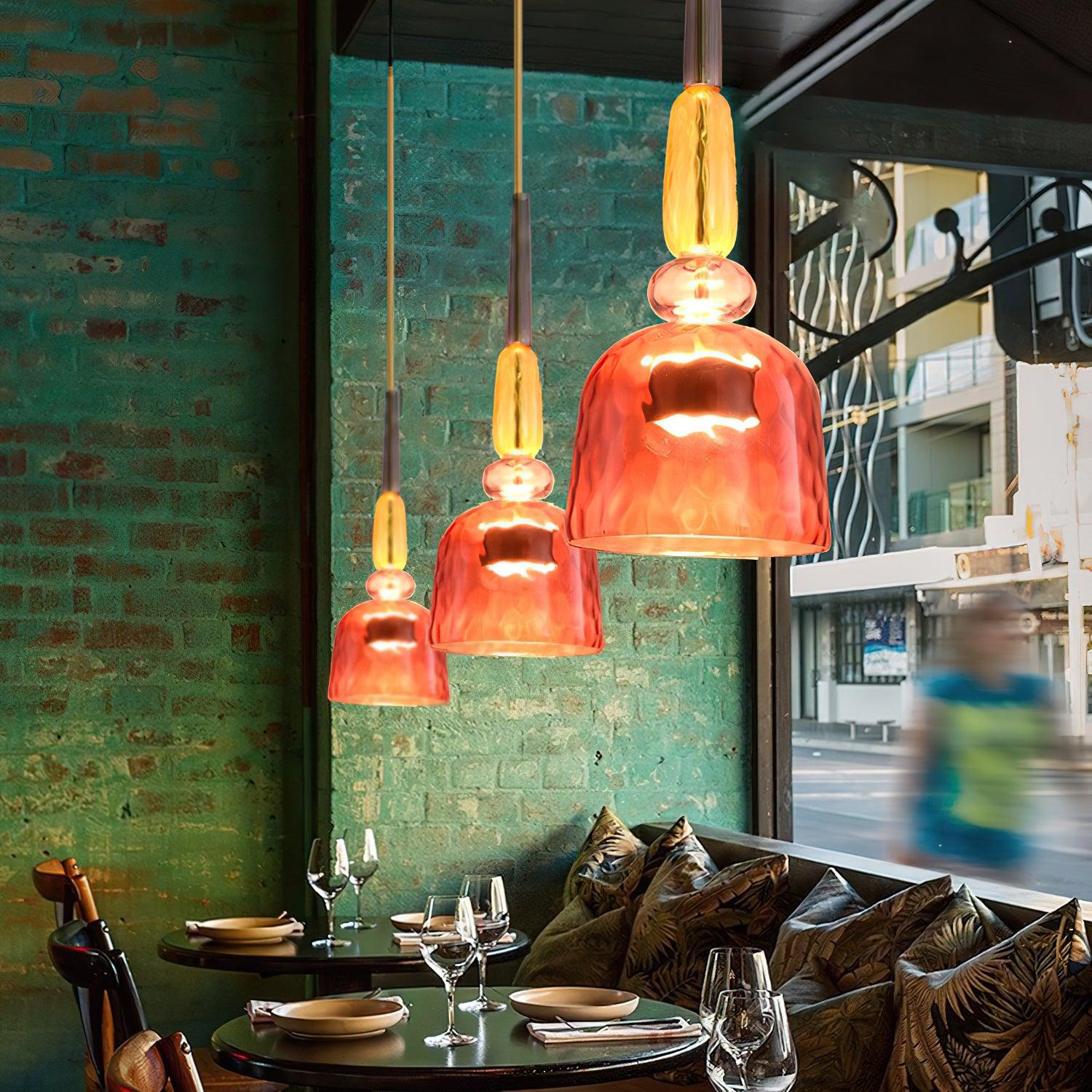 Colorful Pendant Light Stained Glass Adjustable Height Unique 5