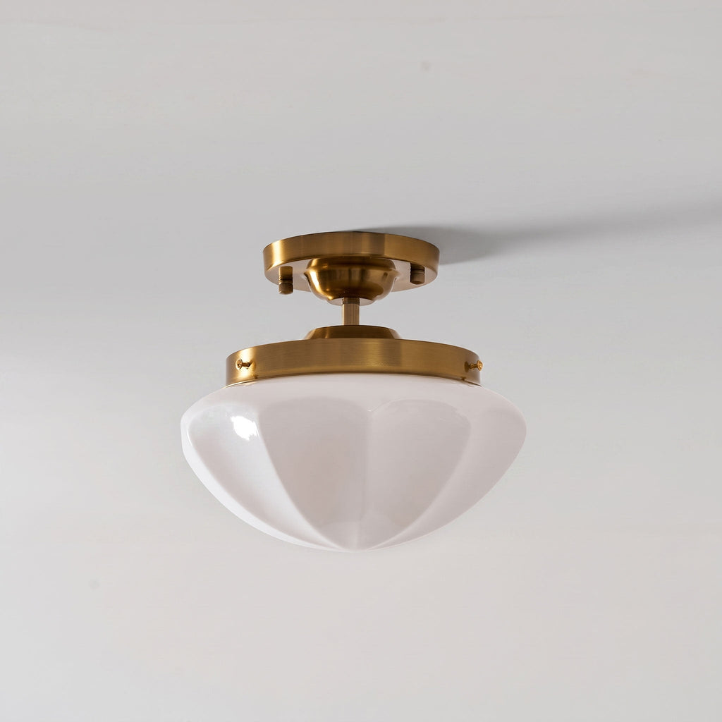 Compact Flush Mount Ceiling Light Matte Gold Chrome Round Bedroom Hallway Home Decor Stack Clear 0