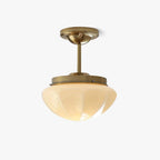 Compact Flush Mount Ceiling Light Matte Gold Chrome Round Bedroom Hallway Home Decor Stack Clear 1