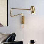 Contemporary Adjustable LED Wall Light Black Gold Finish 1